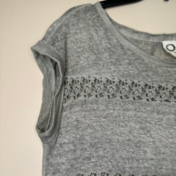 ANTHROPOLOGIE Akemi Kin woman's size medium M lattice linen crochet top shirt - Picture 4 of 7